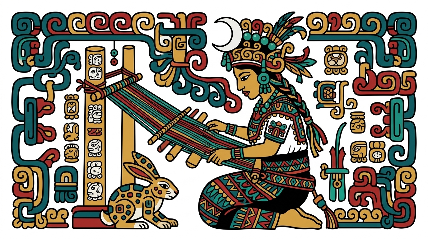 Mayan moon goddess Ixchel depicted in ancient stone art from Cozumel